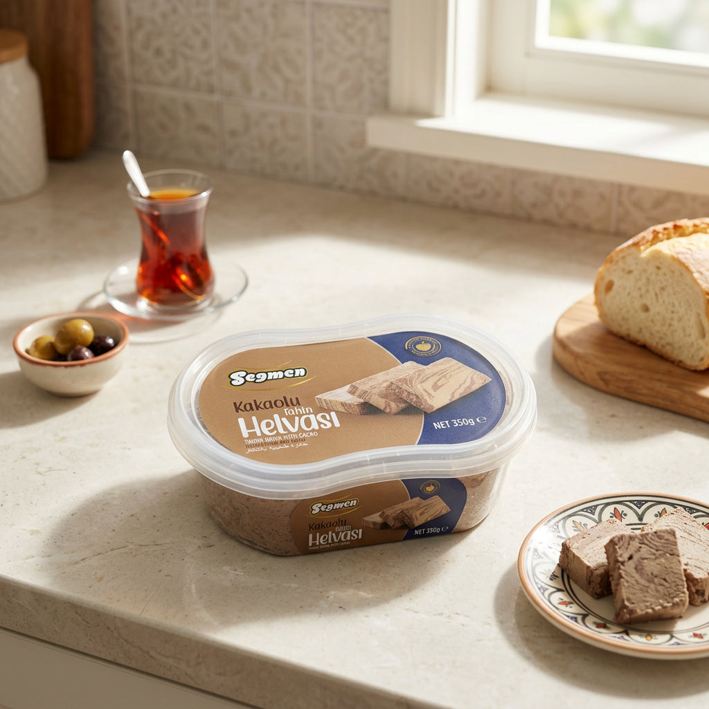 Tahini Halva with Cocoa (Kakaolu tahin helva)