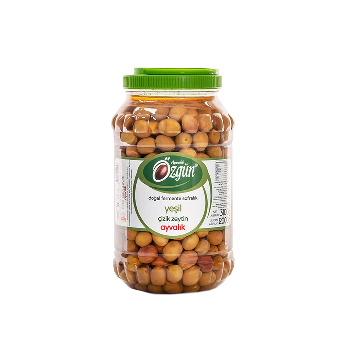 Ayvalık scratched green olives 2KG (Ayvalık çizik yeşil zeytin))