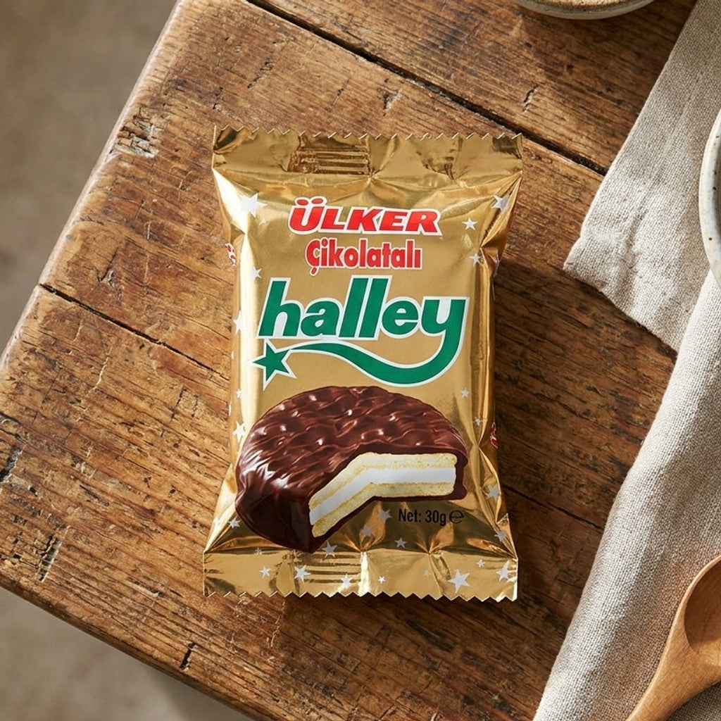 Chocolate Coated Marshmallow Sandwich 30g (Ülker Halley)