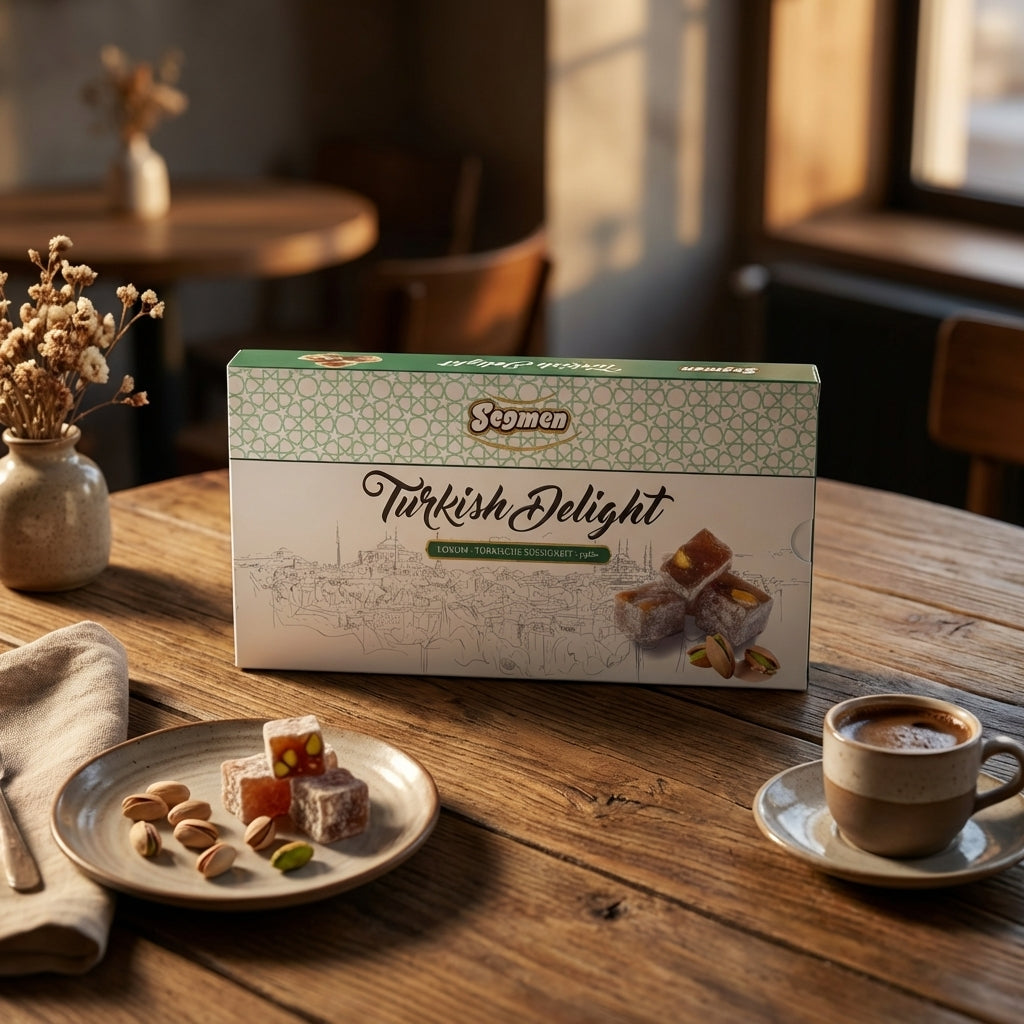 Turkish Delight with Double Rosted Pistachio (Çifte kavrulmuş Antep fıstıklı lokum)