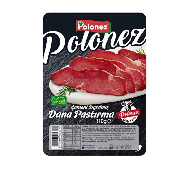 Beef pastrami without fenugreek (Polonez Çemensiz dana pastırma