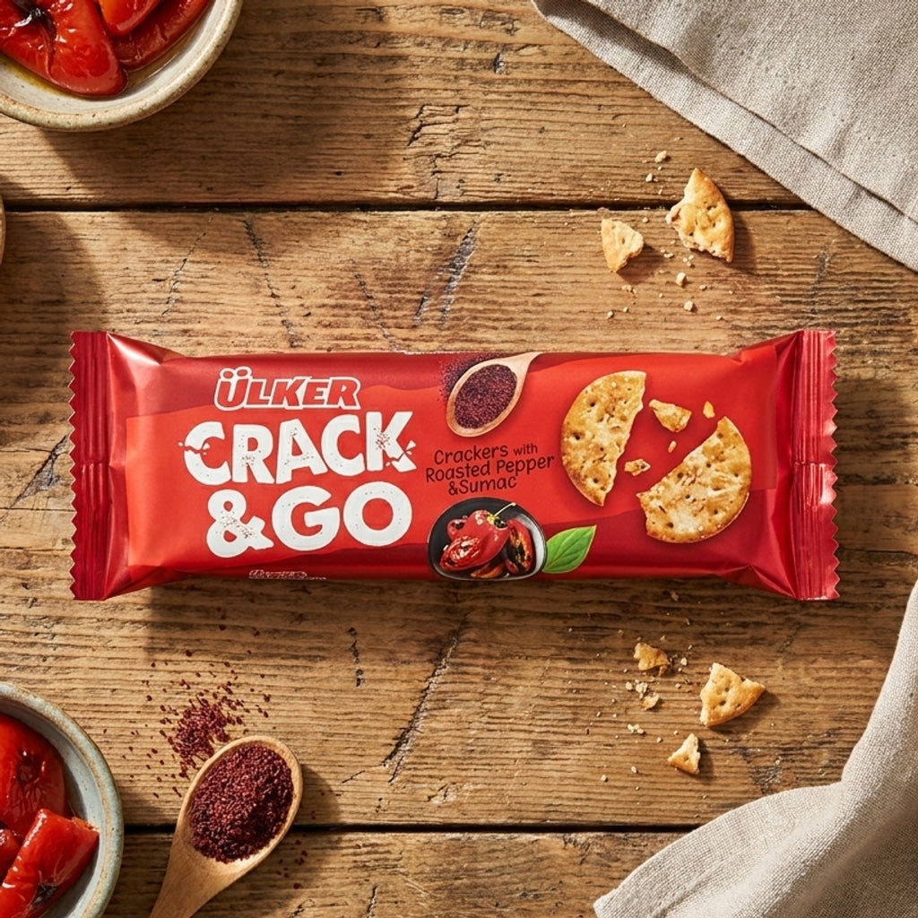 Baked Cracker Sticks Pepper & Sumac 36g (Ülker Crack&Go Biberli Sumaklı)