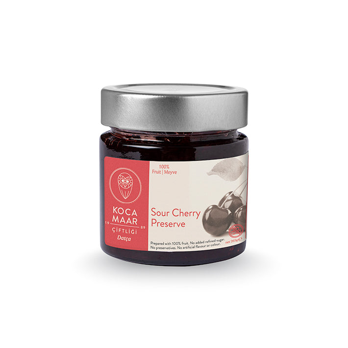 No sugar added sour cherry jam (Şekersiz vişne reçeli).